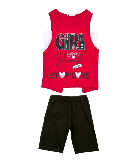 FRENZY Σετ Αμάνικο/Μπουστάκι/Κολάν 63415415 Κόκκινο/Μαύρο 