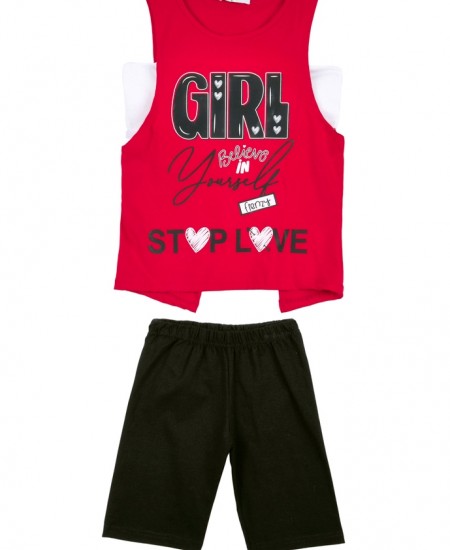 FRENZY Σετ Αμάνικο/Μπουστάκι/Κολάν 63415415 Κόκκινο/Μαύρο 