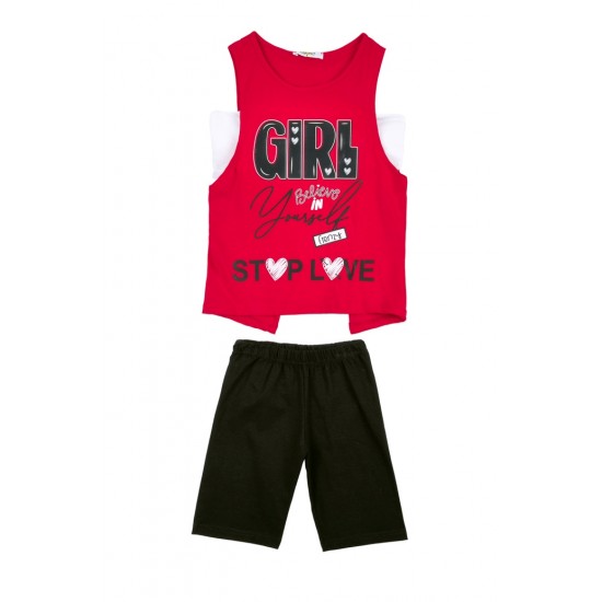 FRENZY Σετ Αμάνικο/Μπουστάκι/Κολάν 63415415 Κόκκινο/Μαύρο 