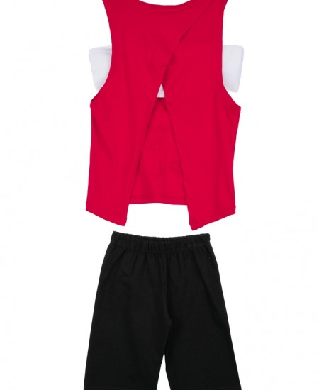 FRENZY Σετ Αμάνικο/Μπουστάκι/Κολάν 63415415 Κόκκινο/Μαύρο 