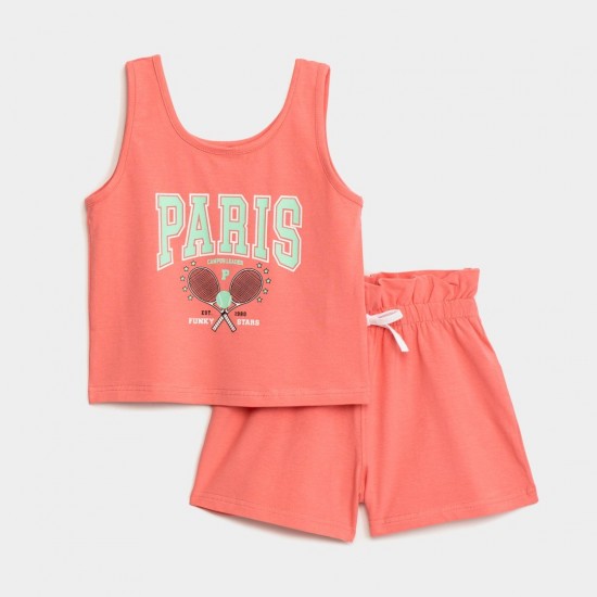 FUNKY Σετ Αμάνικο και Σορτς 124-524134 Κοραλί 