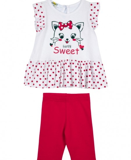 FRENZY Σετ Μπλούζα και Κολάν 61415098 Λευκό/Κόκκινο 