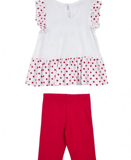 FRENZY Σετ Μπλούζα και Κολάν 61415098 Λευκό/Κόκκινο 