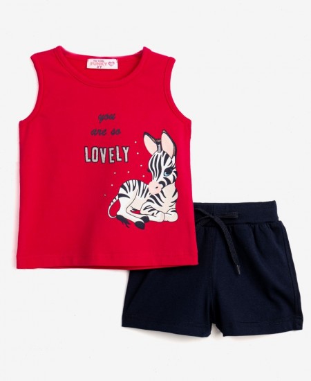 FUNKY Σετ Αμάνικο και Σορτς 124-724138 Φουξ/Μπλε