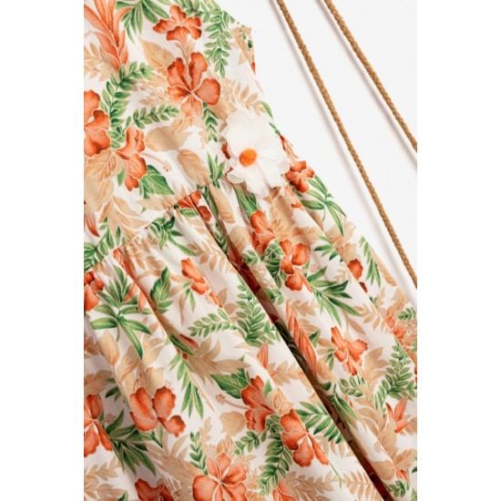 FUNKY Φόρεμα με Ψάθινη Τσάντα 124-529123 Φλοράλ 