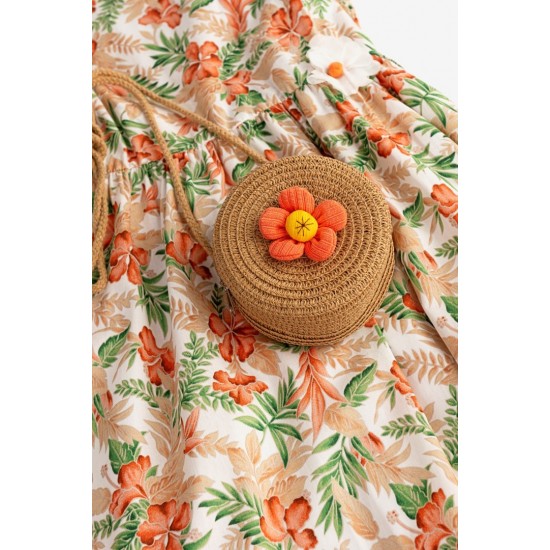 FUNKY Φόρεμα με Ψάθινη Τσάντα 124-529123 Φλοράλ 