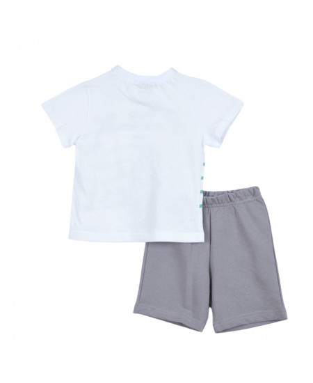 FRENZY Σετ Μπλούζα και Βερμούδα 71415109 Λευκό/Γκρι 