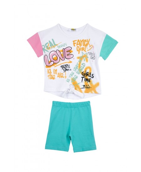 FRENZY Σετ Μπλούζα και Κολάν 62415435 Λευκό/Βεραμάν 