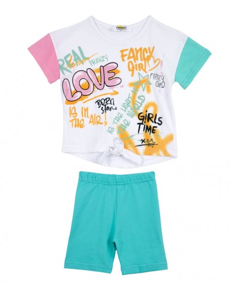 FRENZY Σετ Μπλούζα και Κολάν 62415435 Λευκό/Βεραμάν 