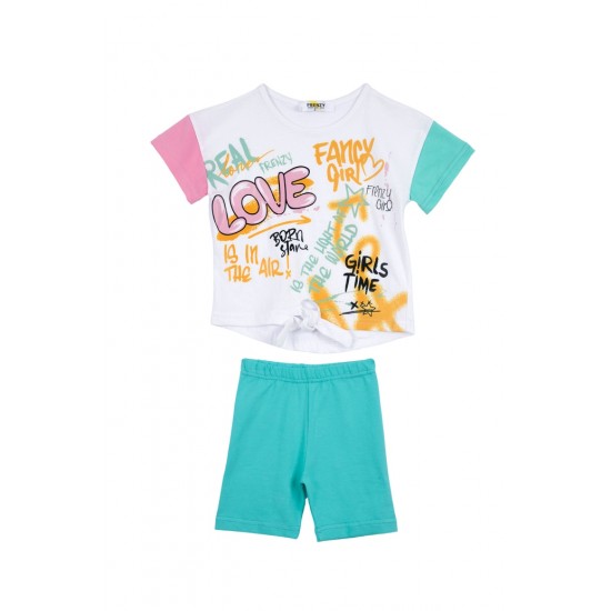 FRENZY Σετ Μπλούζα και Κολάν 62415435 Λευκό/Βεραμάν 