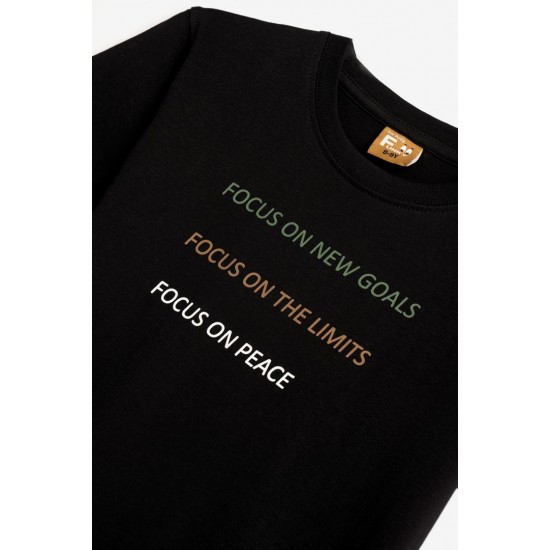 FUNKY Μπλούζα με Κοντό Μανίκι 124-105120 Μαύρη 