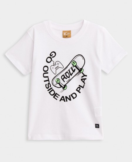 FUNKY Μπλούζα με Κοντό Μανίκι 124-305108 Λευκό 