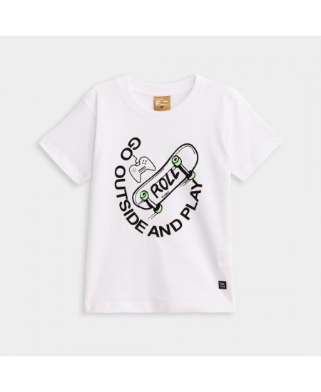 FUNKY Μπλούζα με Κοντό Μανίκι 124-305108 Λευκό 