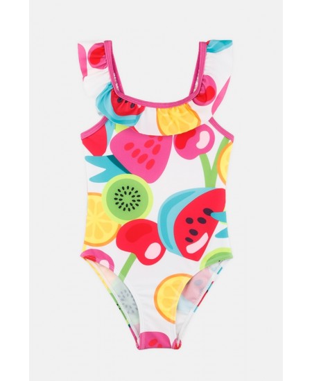 JOYCE Μαγιό Ολόσωμο 2441803 Λευκό/Εμπριμέ 