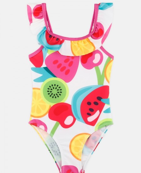 JOYCE Μαγιό Ολόσωμο 2441803 Λευκό/Εμπριμέ 