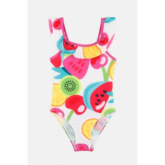 JOYCE Μαγιό Ολόσωμο 2441803 Λευκό/Εμπριμέ 