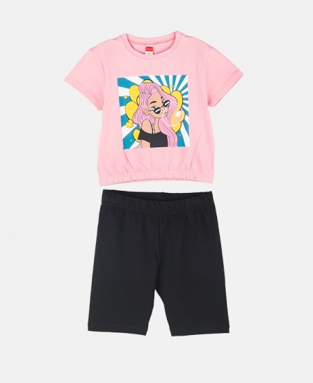 JOYCE Σετ Μπλούζα και Κολάν 2413136 Ροζ/Μαύρο