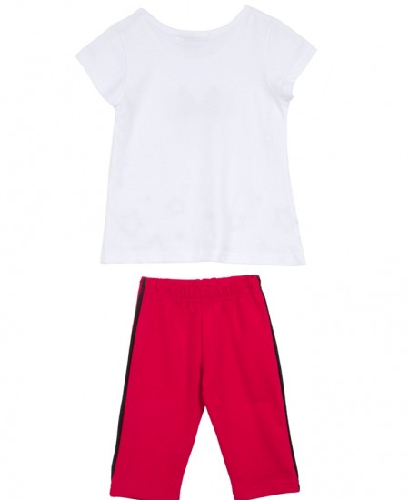 FRENZY Σετ Μπλούζα και Κολάν 62415445 Λευκό/Κόκκινο 