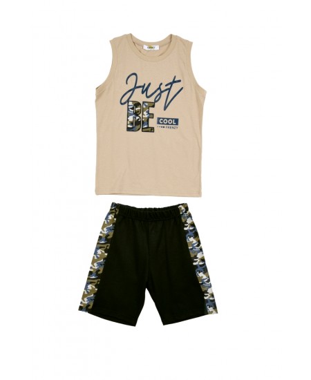 FRENZY Σετ Αμάνικο και Βερμούδα 73415430 Μπεζ
