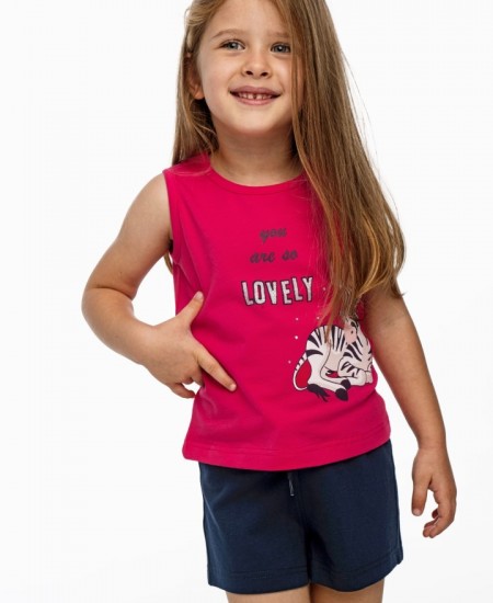 FUNKY Σετ Αμάνικο και Σορτς 124-724138 Φουξ/Μπλε