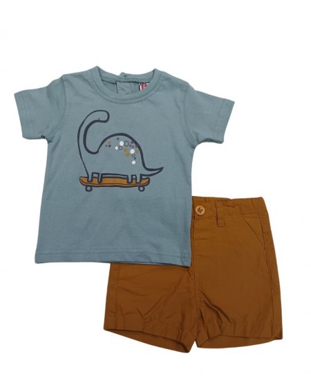 FUNKY Σετ Μπλούζα και Βερμούδα Σταθερή 123-804103 Βεραμάν/Ταμπά 