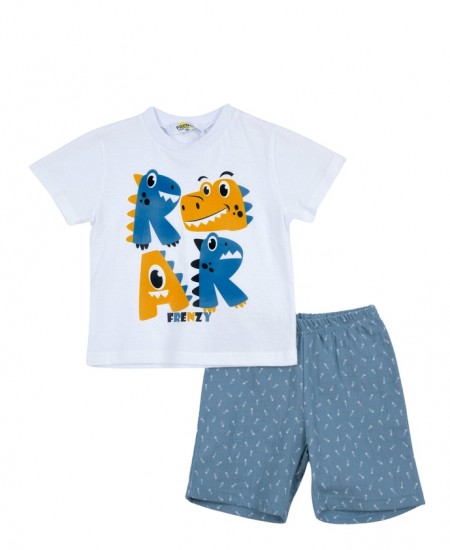FRENZY Σετ Μπλούζα και Βερμούδα 71415107 Λευκό/Πετρόλ 