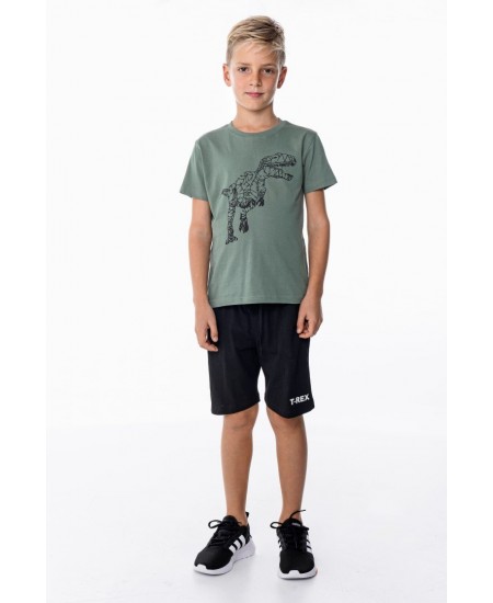 FUNKY Σετ Μπλούζα και Βερμούδα 124-101131 Χακί/Μαύρο 