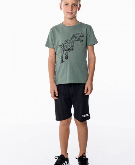 FUNKY Σετ Μπλούζα και Βερμούδα 124-101131 Χακί/Μαύρο 