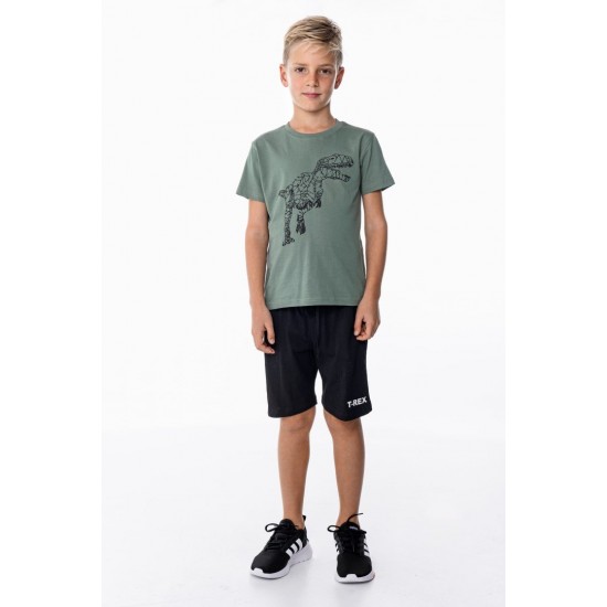 FUNKY Σετ Μπλούζα και Βερμούδα 124-101131 Χακί/Μαύρο 