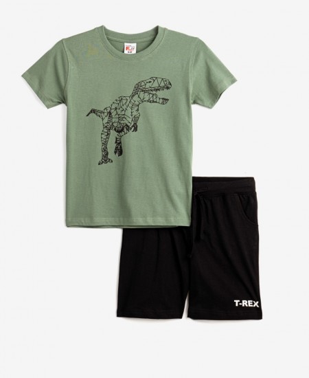 FUNKY Σετ Μπλούζα και Βερμούδα 124-101131 Χακί/Μαύρο 