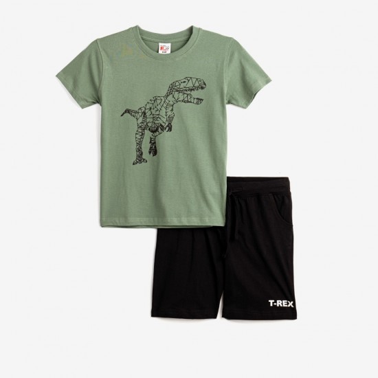 FUNKY Σετ Μπλούζα και Βερμούδα 124-101131 Χακί/Μαύρο 