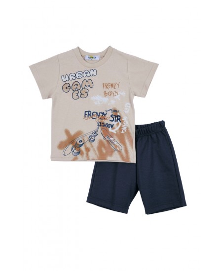 FRENZY Σετ Μπλούζα και Βερμούδα 72415448 Μπεζ 