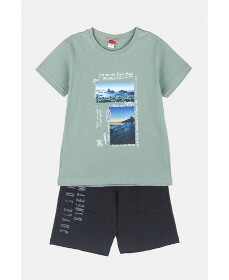 JOYCE Σετ Μπλούζα και Βερμούδα 2414133 Χακί/Μαύρο 