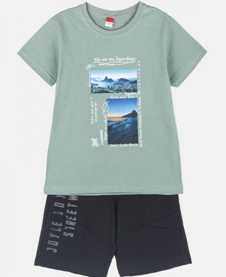 JOYCE Σετ Μπλούζα και Βερμούδα 2414133 Χακί/Μαύρο 