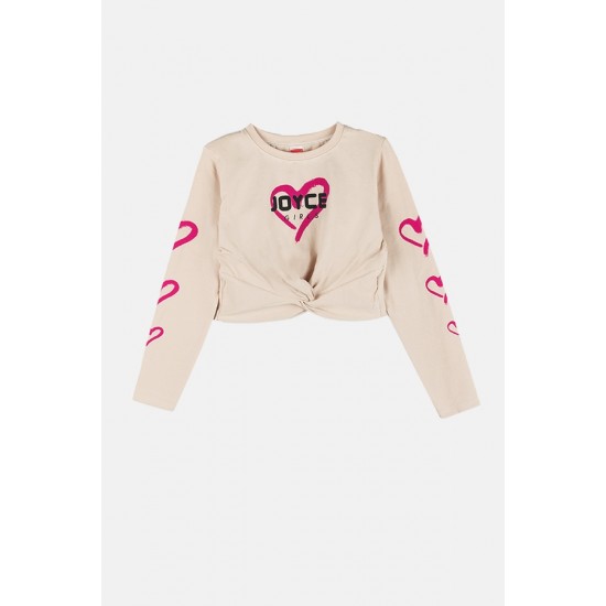 JOYCE Σετ Μπλούζα και Κολάν Εποχιακό 2413112 Μπεζ/Φουξ 