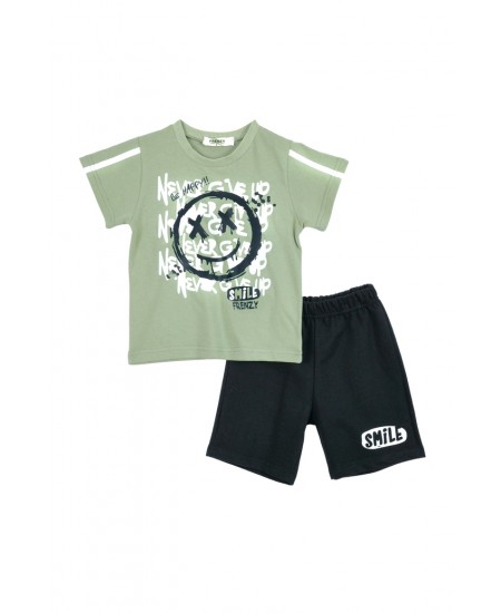 FRENZY Σετ Μπλούζα και Βερμούδα 72415453 Φυστικί/Μαύρο 