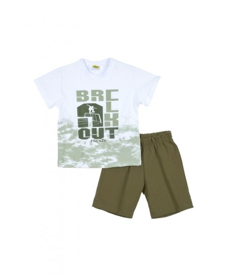 FRENZY Σετ Μπλούζα και Βερμούδα 72415460 Λευκό/Χακί 