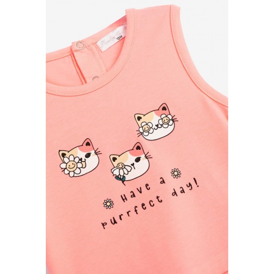 FUNKY Σετ Αμάνικο και Σορτς 124-924102 Σομόν