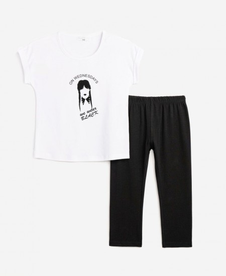 FUNKY Σετ Μπλούζα και Κολάν 124-539111 Λευκό/Μαύρο