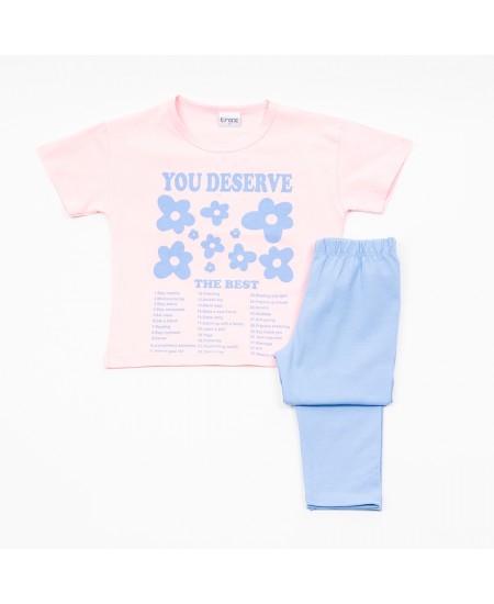 TRAX Σετ Μπλούζα και Κολάν 45104  Ροζ/Γαλάζιο