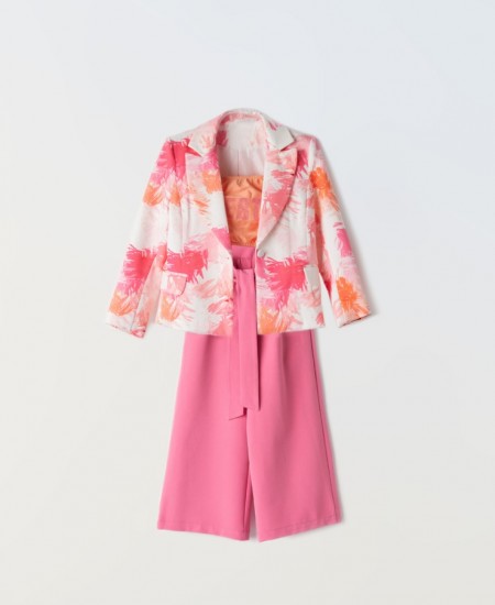 ΕΒΙΤΑ Σετ Σακάκι/Παντελόνα/Μπουστάκι 242045 Εμπριμέ/Φουξ 