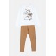 JOYCE Σετ Μπλούζα και Κολάν 2413110 Λευκό/Καμηλό 