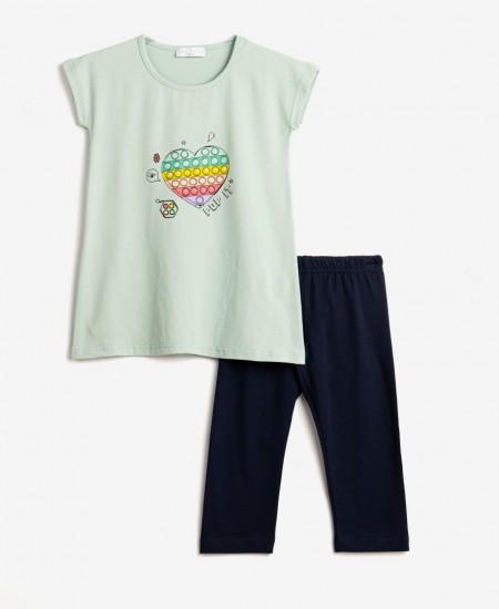 FUNKY Σετ Μπλούζα και Κολάν 124-519115 Φυστικί/Μπλε 