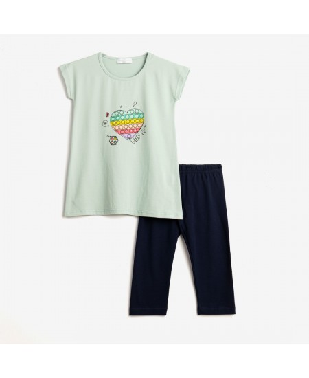 FUNKY Σετ Μπλούζα και Κολάν 124-519115 Φυστικί/Μπλε 