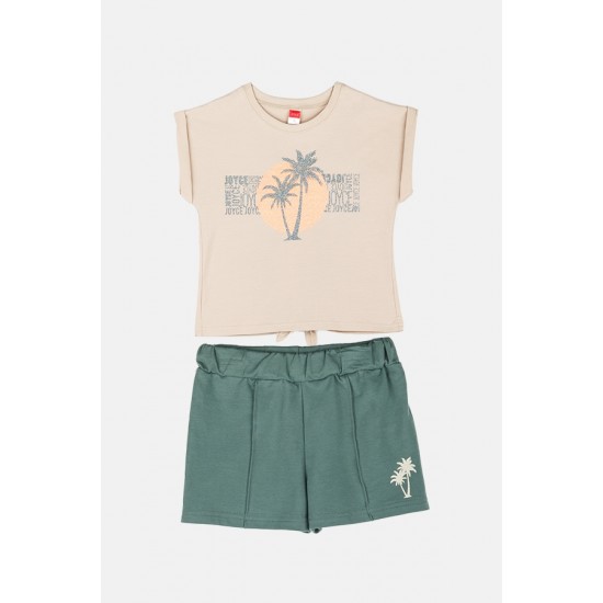 JOYCE Σετ Μπλούζα και Σορτς 2413146 Μπεζ/Χακί 