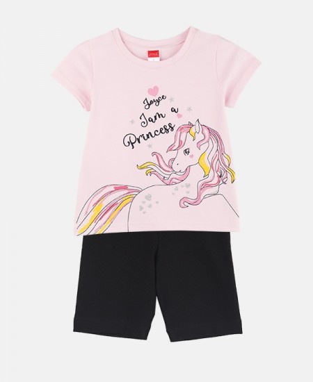 JOYCE Σετ Μπλούζα και Κολάν 2411118 Ροζ/Μαύρο 