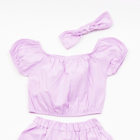 TRAX Σετ Μπλούζα/Φούστα και Κορδέλα 45154 Λιλά 