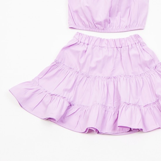 TRAX Σετ Μπλούζα/Φούστα και Κορδέλα 45154 Λιλά 