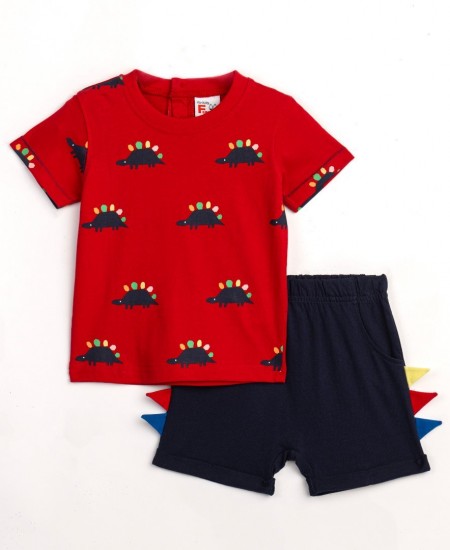 FUNKY Σετ Μπλούζα και Βερμούδα 124-801105 Κόκκινο/Μπλε