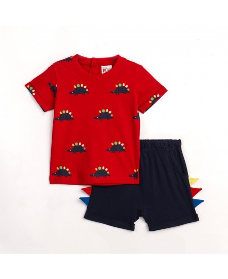 FUNKY Σετ Μπλούζα και Βερμούδα 124-801105 Κόκκινο/Μπλε